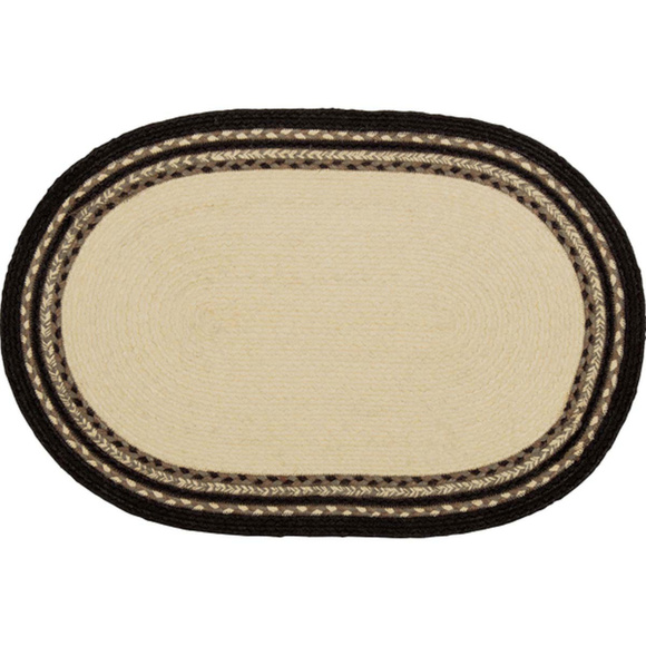 Farmhouse POULTRY Jute Braided Oval Throw Rug - Picture 2 of 3